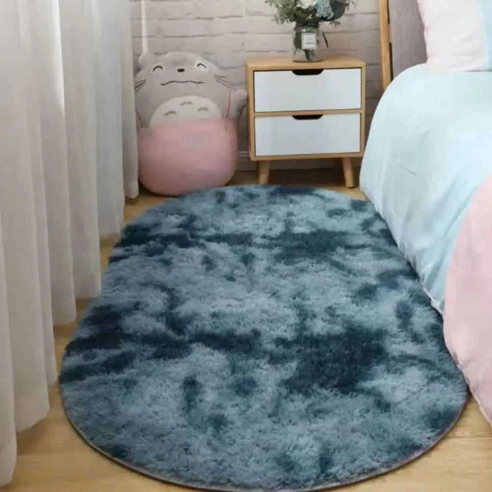 Adire Oval Shag Rug - Tie-Dye Long Pile Carpet for Bedroom & Living Room 14:200002984;5:200007736 BY Rugs