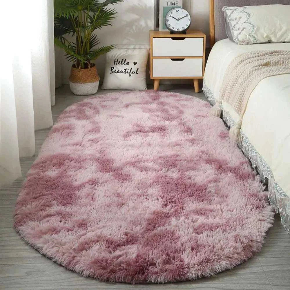 Adire Oval Shag Rug - Tie-Dye Long Pile Carpet for Bedroom & Living Room 14:200002984;5:200007736 BY Rugs