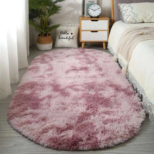Adire Oval Shag Rug - Tie-Dye Long Pile Carpet for Bedroom & Living Room 14:200002984;5:200007736 BY Rugs