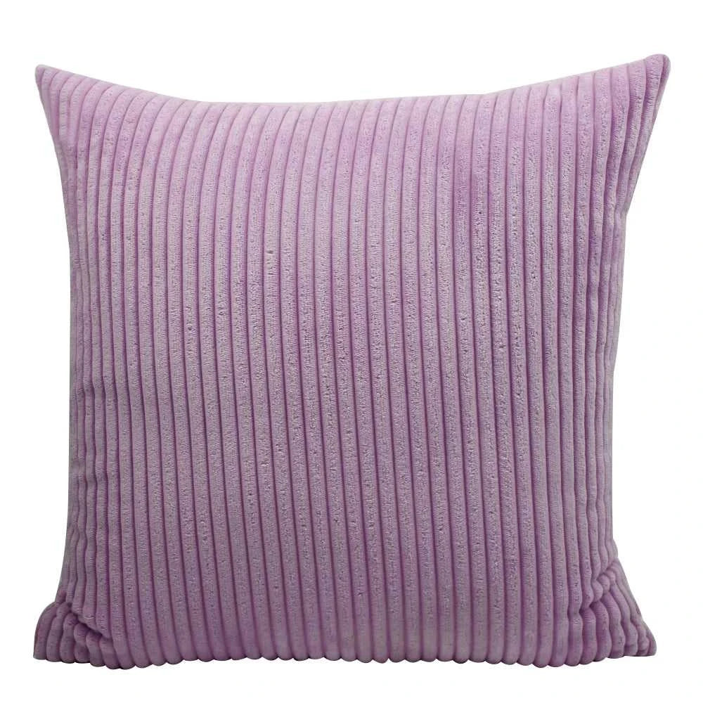 Adiva Striped Corduroy Cushion Cover - 45/50/60cm Sofa Pillow Case 14:771#Rattan;5:201336412#30X50CM Cushion Covers