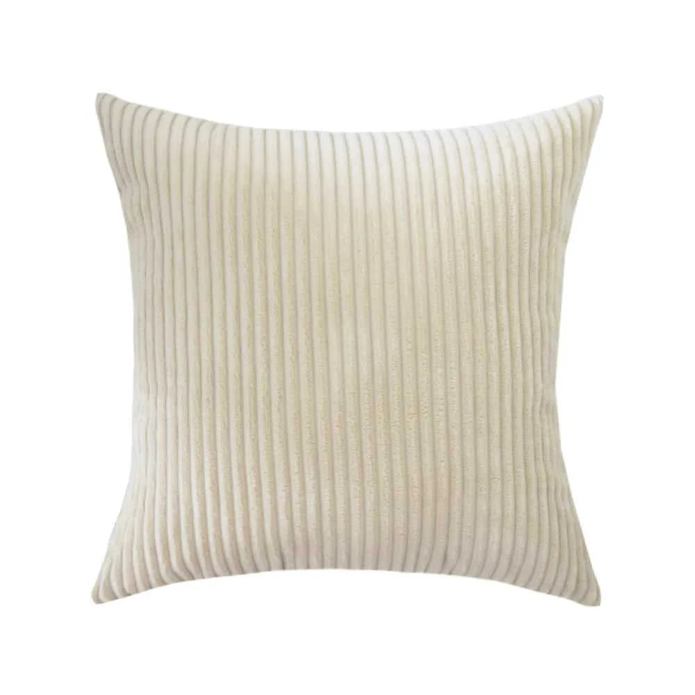 Adiva Striped Corduroy Cushion Cover - 45/50/60cm Sofa Pillow Case 14:771#Rattan;5:201336412#30X50CM Cushion Covers
