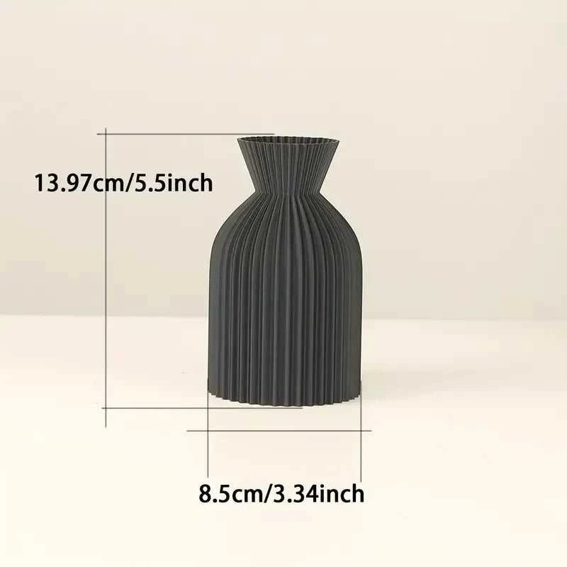 Adya Plastic Vase - Boho Decorative Centerpiece for Home Decor 14:365458#Khaki-S vase