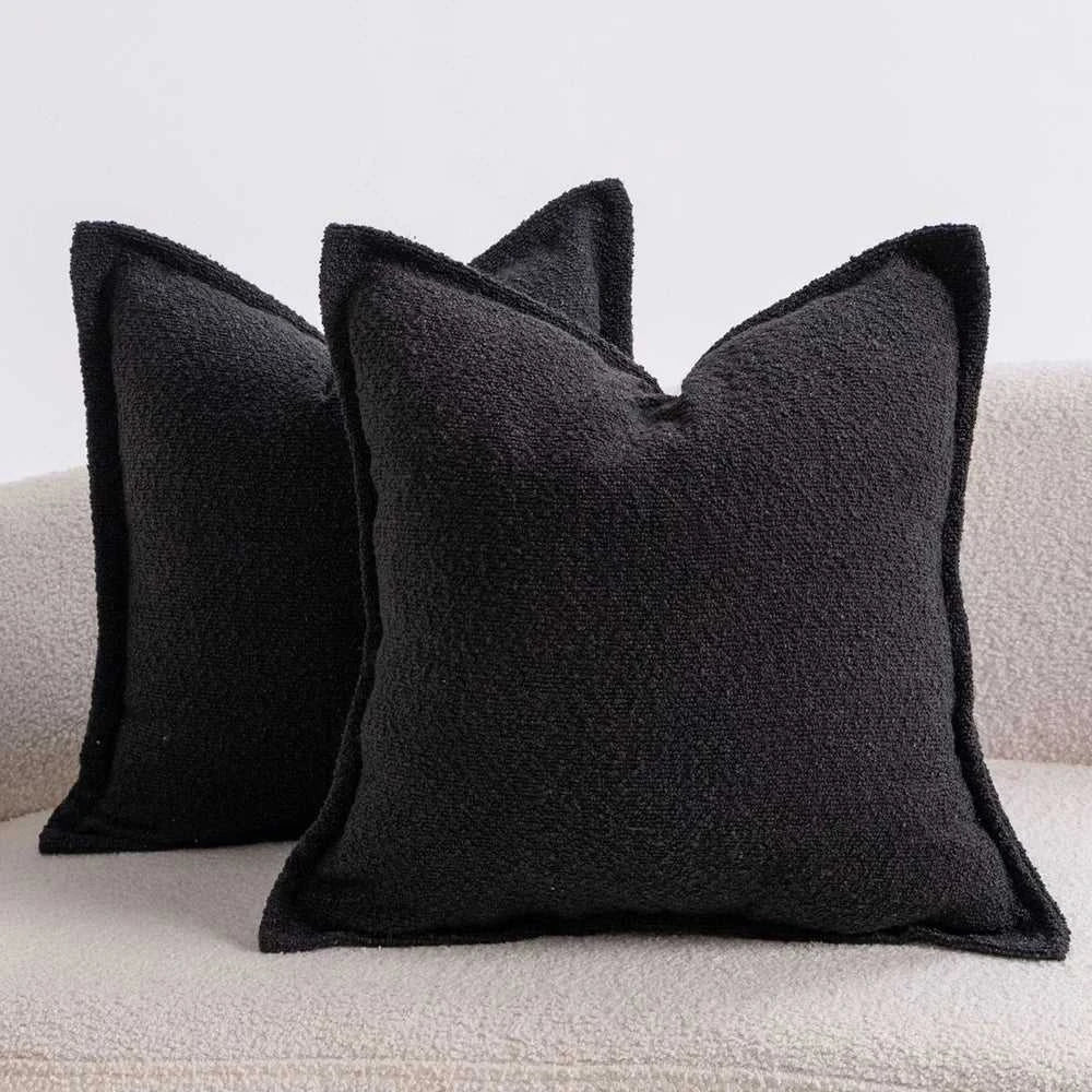 Axis Boucle Cushion Cover - Textured Throw Pillow Case with Edge Detail 14:193#Color 01;5:202139812#1pc 45X45cm Cushion Covers