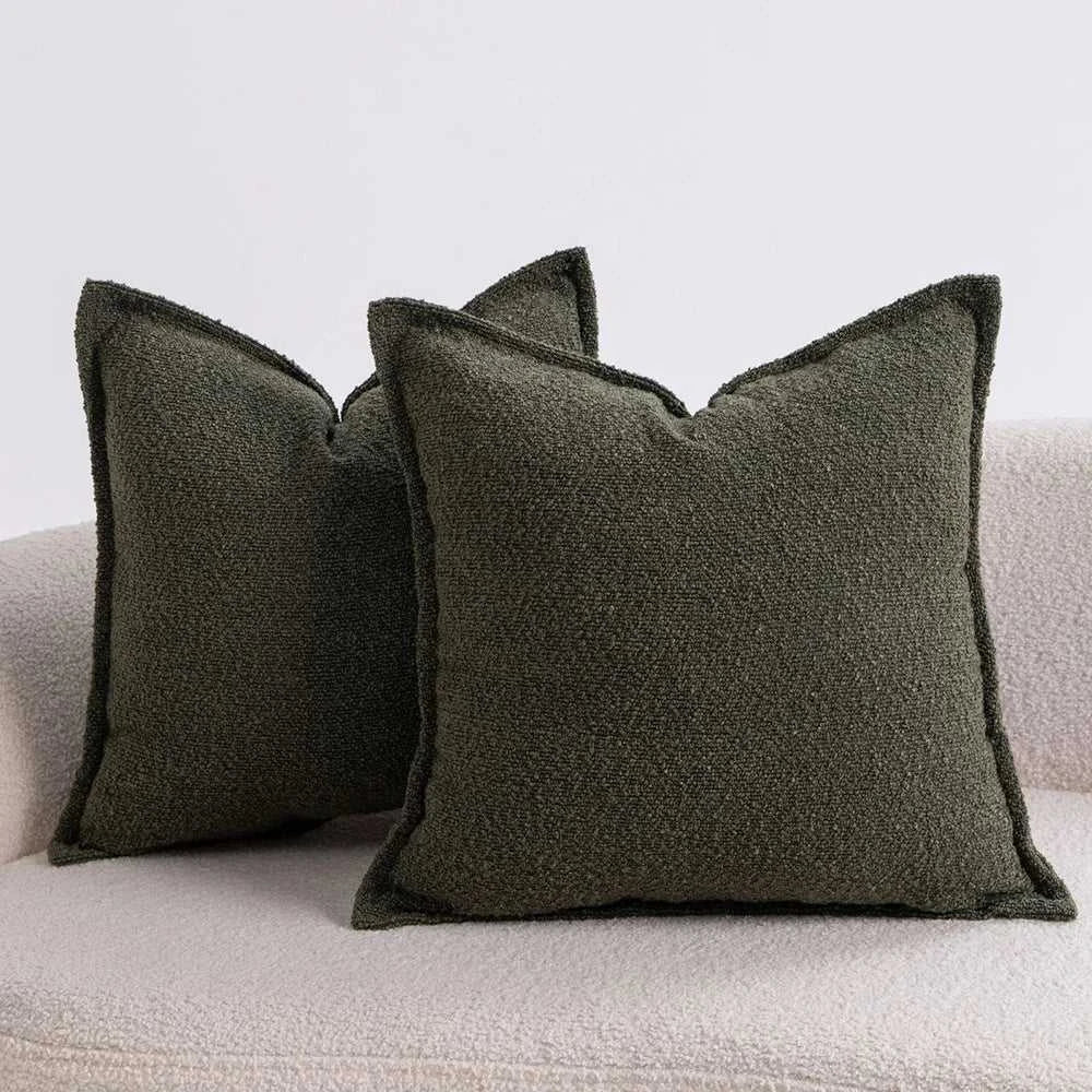Axis Boucle Cushion Cover - Textured Throw Pillow Case with Edge Detail 14:193#Color 01;5:202139812#1pc 45X45cm Cushion Covers