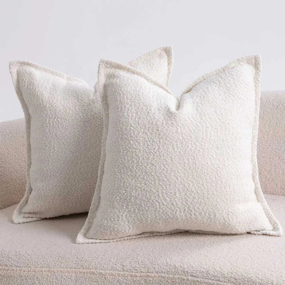 Axis Boucle Cushion Cover - Textured Throw Pillow Case with Edge Detail 14:193#Color 01;5:202139812#1pc 45X45cm Cushion Covers