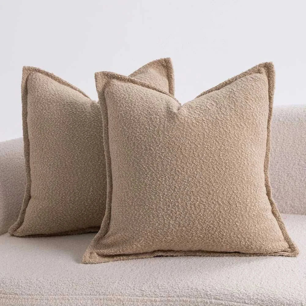 Axis Boucle Cushion Cover - Textured Throw Pillow Case with Edge Detail 14:193#Color 01;5:202139812#1pc 45X45cm Cushion Covers