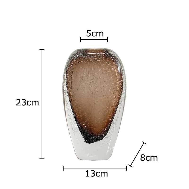 Double-layer Bubble Glass Vase Hydroponics Plant Pots Table Decoration Flower Arrangement Floral Vases Room Aesthetic Decor 14:366#L Vases