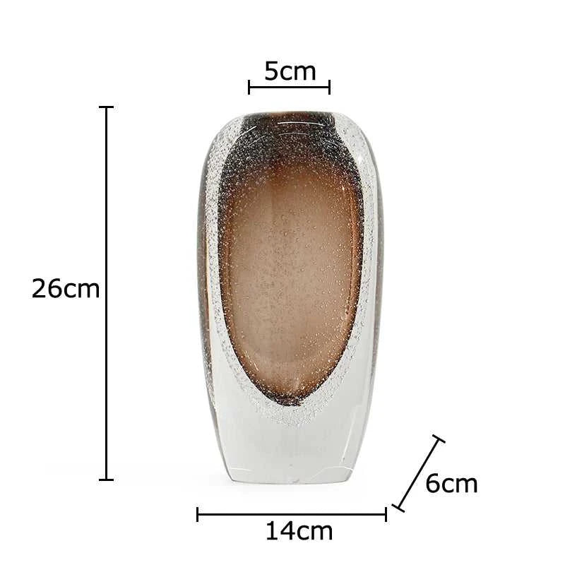 Double-layer Bubble Glass Vase Hydroponics Plant Pots Table Decoration Flower Arrangement Floral Vases Room Aesthetic Decor 14:366#L Vases
