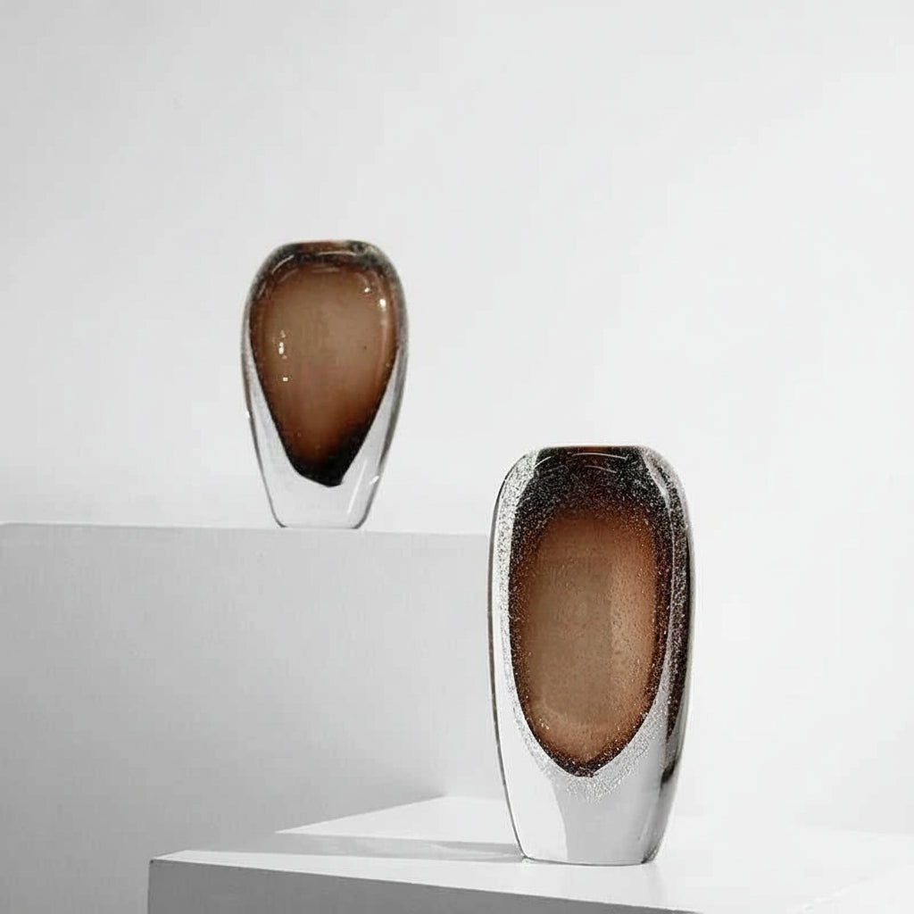 Double-layer Bubble Glass Vase Hydroponics Plant Pots Table Decoration Flower Arrangement Floral Vases Room Aesthetic Decor 14:366#L Vases