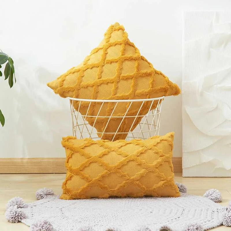 Camari Textured Rattan Throw Pillow Cover - Plush Solid Color Decorative Cushion Case 14:496#brown;5:202949817 Cushion Covers