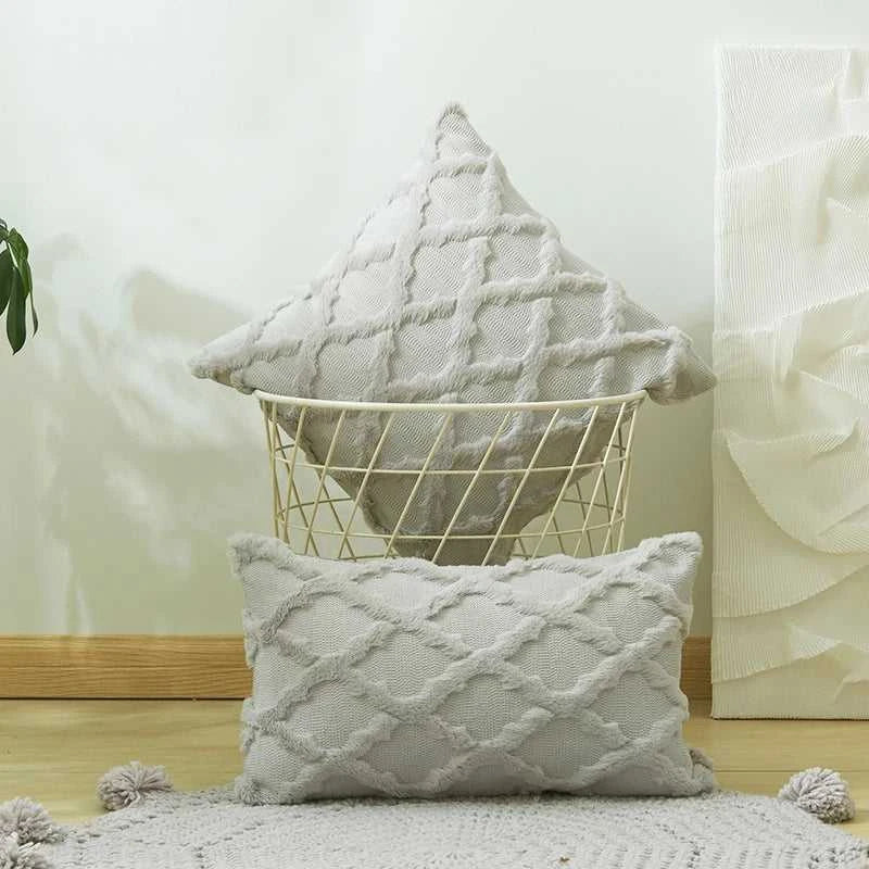 Camari Textured Rattan Throw Pillow Cover - Plush Solid Color Decorative Cushion Case 14:496#brown;5:202949817 Cushion Covers