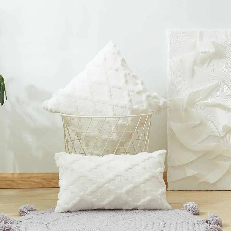 Camari Textured Rattan Throw Pillow Cover - Plush Solid Color Decorative Cushion Case 14:496#brown;5:202949817 Cushion Covers