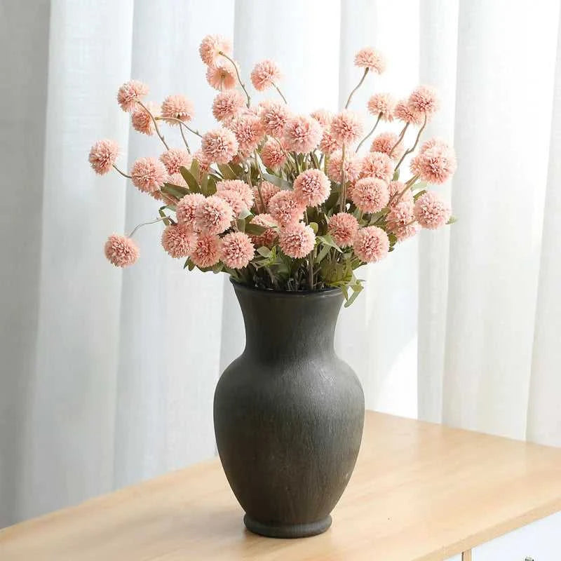 Caprin Artificial Dandelion 52cm 5 Heads White Pink - Wedding & Home Decor 14:202884863#Dark Pink Artificial Flowers