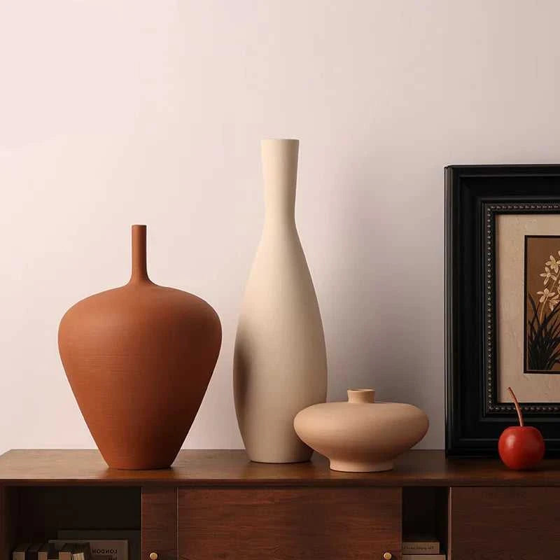 Cavana Frosted Ceramic Vase - Minimalist Porcelain Flower Pot for Modern Home Decor 14:29#S vase