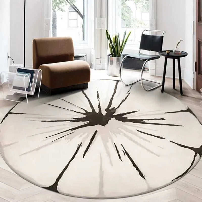 Home Thicken Non-slip Mat Modern Minimalist Carpets for Living Room Fluffy Soft Bedroom Decor Stripe Carpet Large Area Round Rug 14:1063#K;5:200844318#300x300cm Carpets