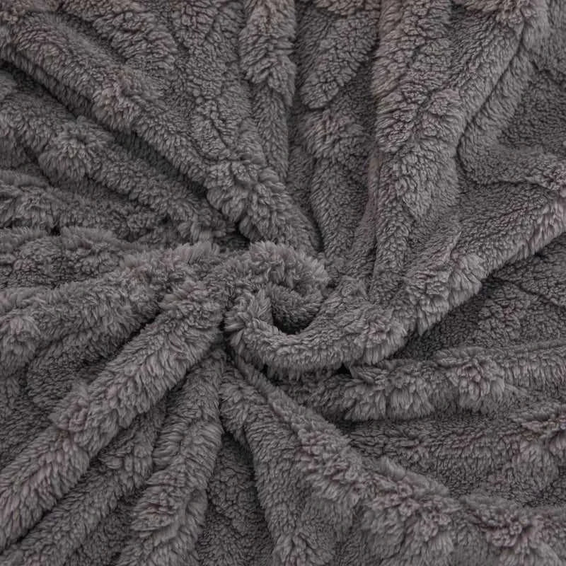 Cora Double-Sided Flannel Velvet Blanket - Diamond Pattern Luxury Throw 14:496#Purple;5:596#39.37inX59.06in Blankets & Throws