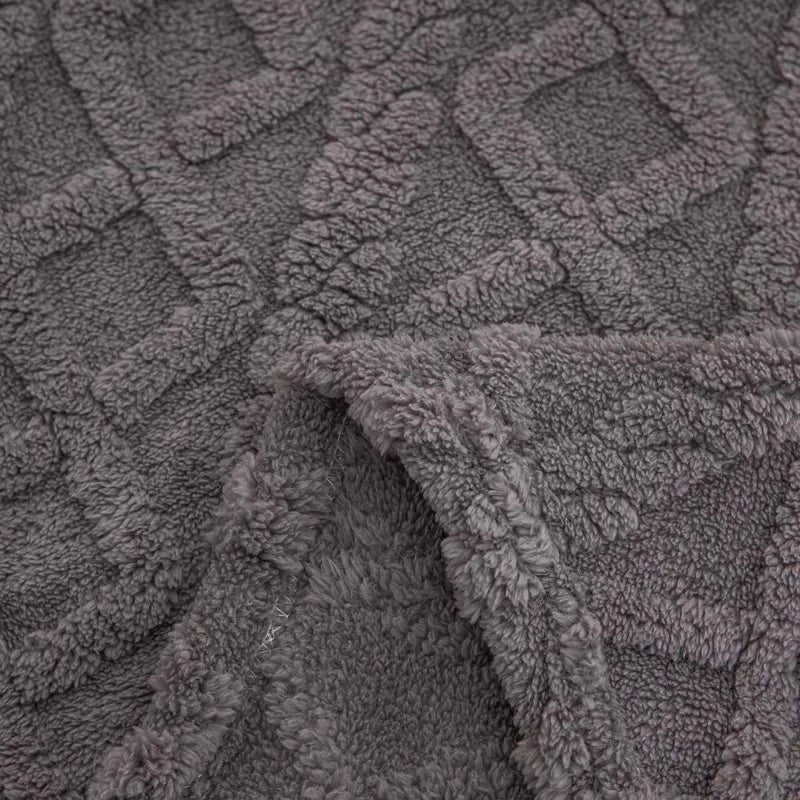 Cora Double-Sided Flannel Velvet Blanket - Diamond Pattern Luxury Throw 14:496#Purple;5:596#39.37inX59.06in Blankets & Throws