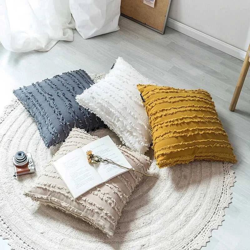 Nordic Style Cushion Cover Cotton Pillow Cover Boho Decorative Pillows for Sofa Living Room Home Decor Pillowcase 45x45cm 50x50 14:771#Yellow;5:201298983#30cmx50cm(1PC) Cushion Covers