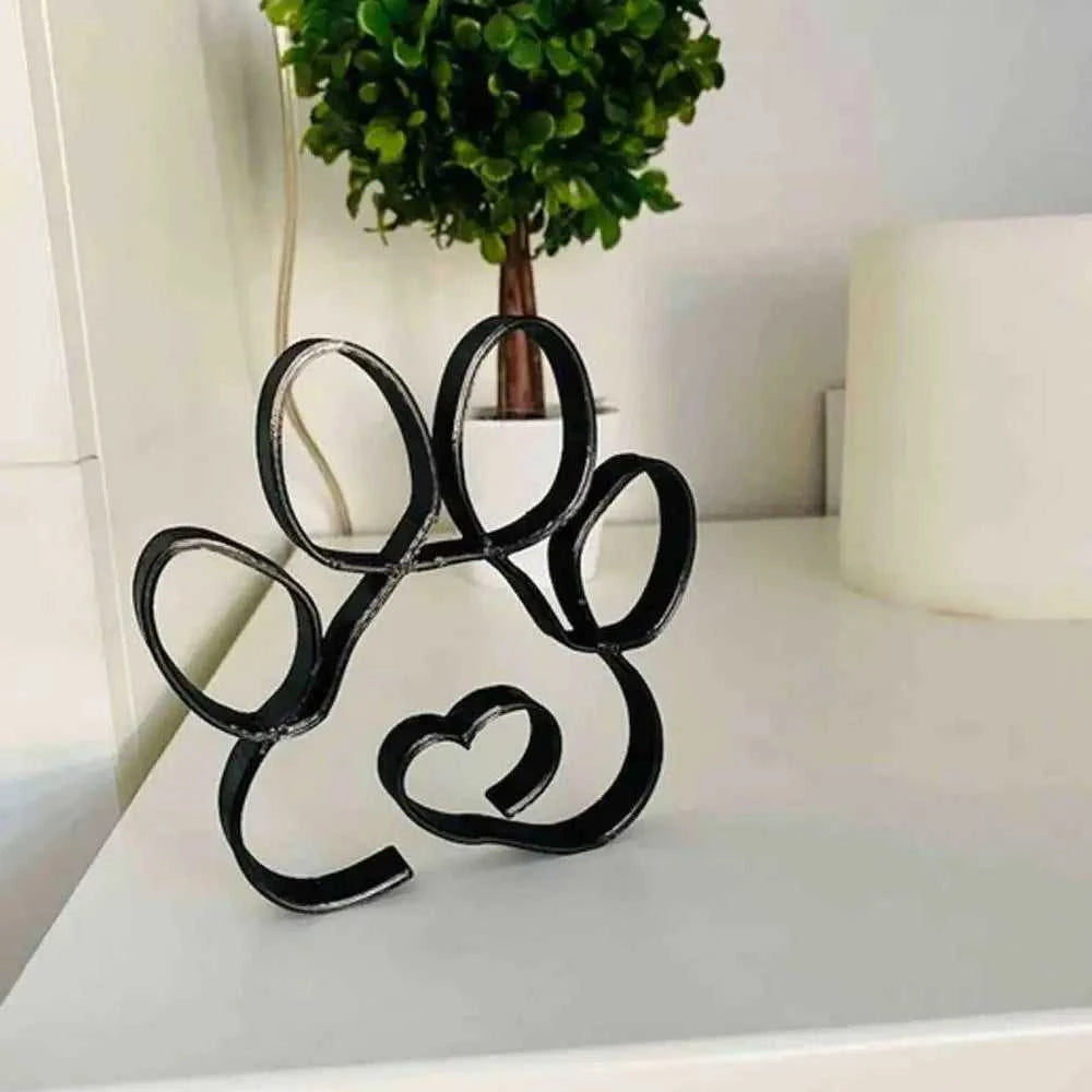 Dier Abstract Metal Dog Sculpture - Minimalist Iron Figurine for Desk & Home Decor 14:200006152#A01 Decorative Sculpture
