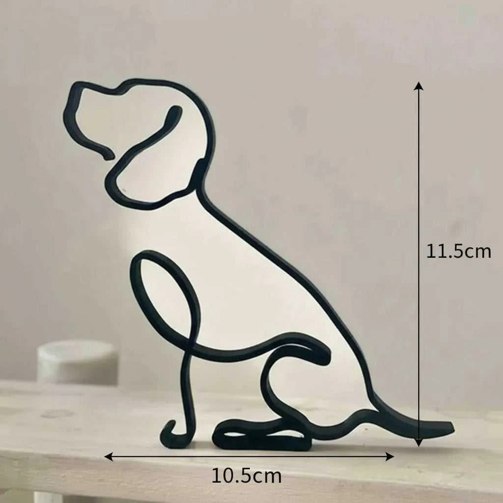 Dier Abstract Metal Dog Sculpture - Minimalist Iron Figurine for Desk & Home Decor 14:200006152#A01 Decorative Sculpture