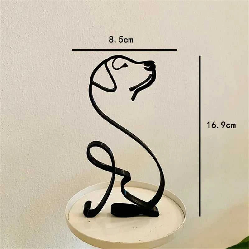 Dier Abstract Metal Dog Sculpture - Minimalist Iron Figurine for Desk & Home Decor 14:200006152#A01 Decorative Sculpture