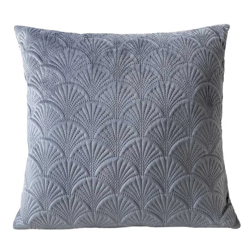 Fann Velvet Cushion Cover - Shell Pattern Double Sided Pillowcase 14:193#Dark Blue;5:4#45x45cm Cushion Covers