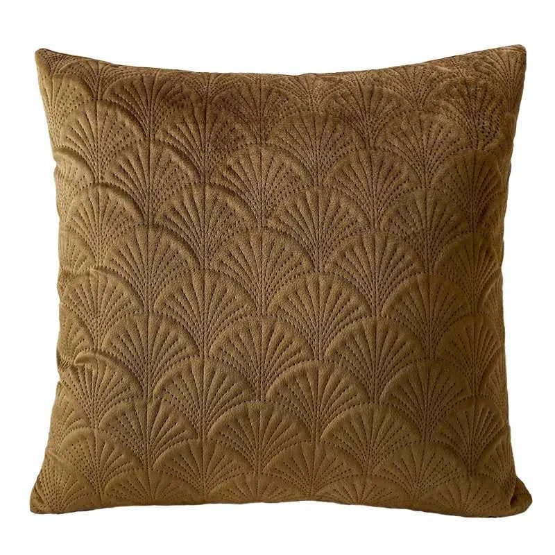 Fann Velvet Cushion Cover - Shell Pattern Double Sided Pillowcase 14:193#Dark Blue;5:4#45x45cm Cushion Covers