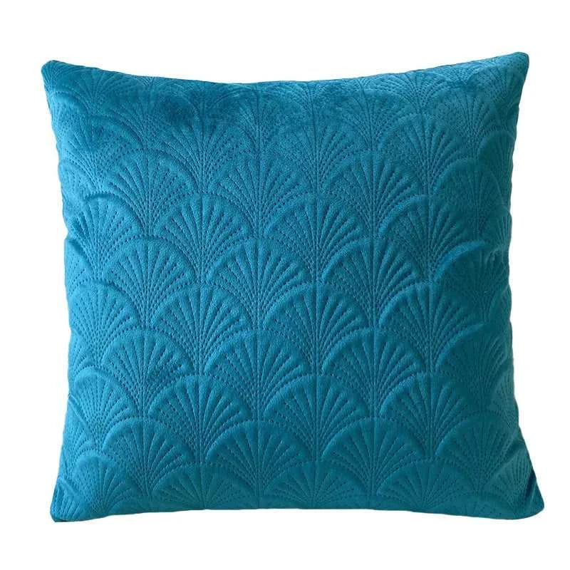 Fann Velvet Cushion Cover - Shell Pattern Double Sided Pillowcase 14:193#Dark Blue;5:4#45x45cm Cushion Covers