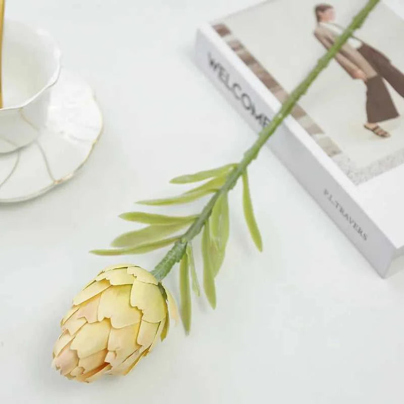 Zila Artificial Artichoke Plant 56cm - Decorative Faux Greenery for Home Decor 14:202888825#White Artificial Flowers