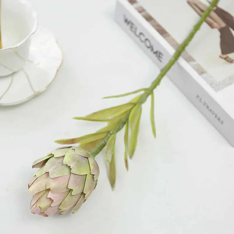 Zila Artificial Artichoke Plant 56cm - Decorative Faux Greenery for Home Decor 14:202888825#White Artificial Flowers