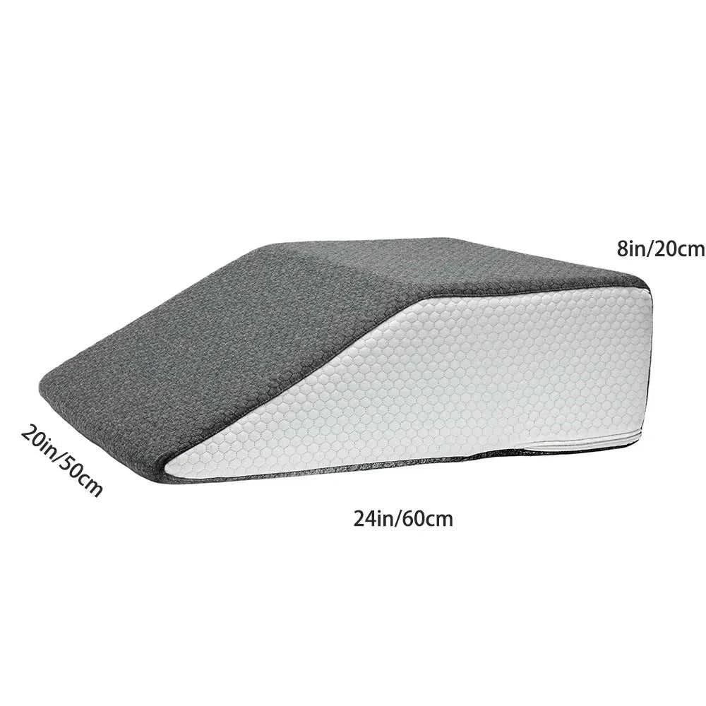 Leg Pillow, 8inch Leg Elevating Pillow for Legs,Rest, Sleeping,Leg Wedge Pillow for Side Sleeping, Memory Foam Leg Wedge Pillow 14:193#White-Gray;200007763:201336100 luxury bedding