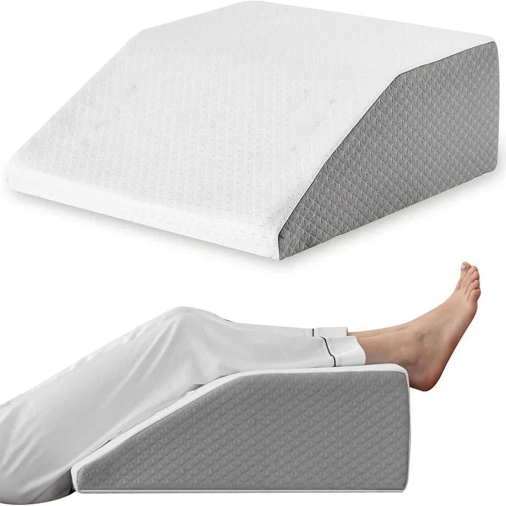 Leg Pillow, 8inch Leg Elevating Pillow for Legs,Rest, Sleeping,Leg Wedge Pillow for Side Sleeping, Memory Foam Leg Wedge Pillow 14:193#White-Gray;200007763:201336100 luxury bedding