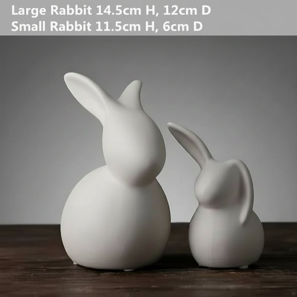 Nordic Ceramic Animals Ornaments Porcelain Ins Style Decorations Home Cabinet Crafts Elephant Cat Deer Rabbit Snail Miniatures 14:350686#Elephants Family sculptures