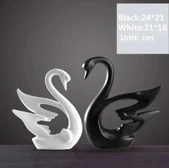 Nordic Ceramic Animals Ornaments Porcelain Ins Style Decorations Home Cabinet Crafts Elephant Cat Deer Rabbit Snail Miniatures 14:350686#Elephants Family sculptures