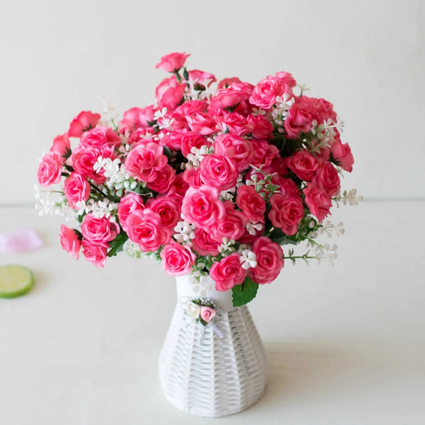 Vallie Artificial Mini Rose Bouquet - 15 Heads for Home, Office & Wedding Decor 14:202135822 L/Pink Artificial Flowers