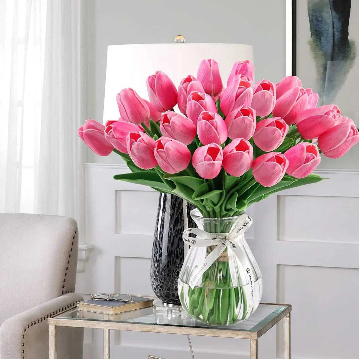 Felicia Artificial Tulips - 10 Realistic Touch Flowers for Home & Wedding Decor 14:29#1;5:361386#10pcs Artificial Flowers