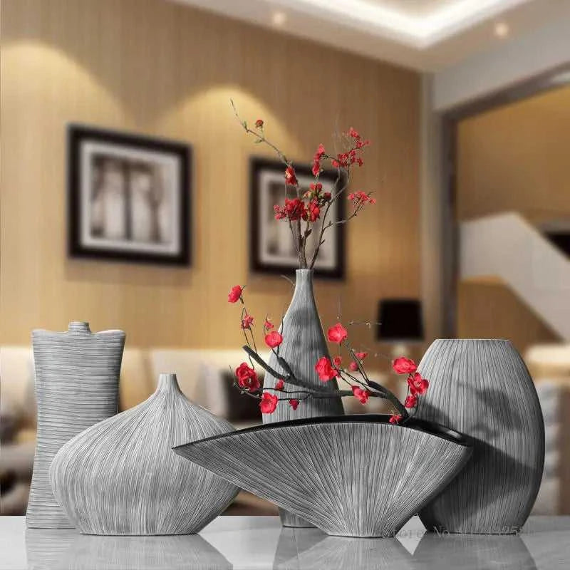 Kanso Zen Vase - Premium Ceramic Flower Vase for Living Room Decor 14:200002984#A decorative vase