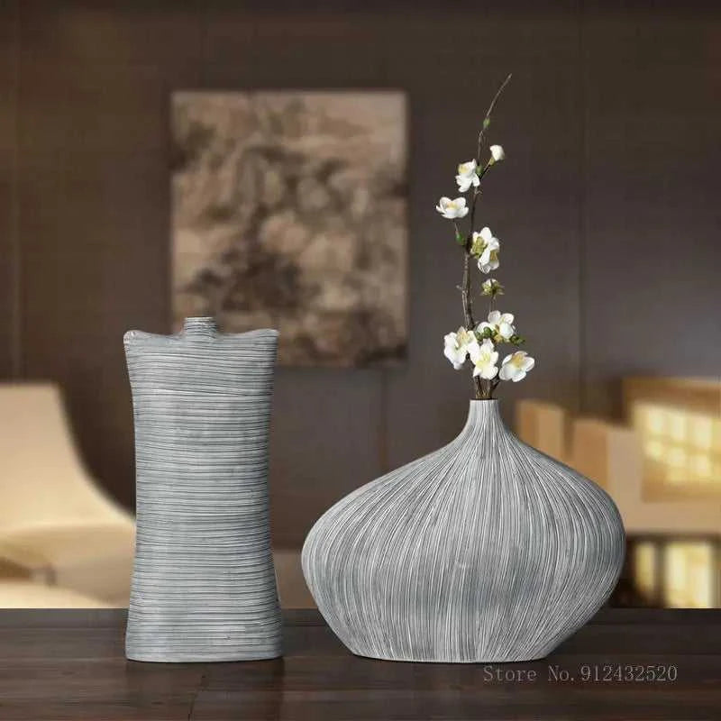 Kanso Zen Vase - Premium Ceramic Flower Vase for Living Room Decor 14:200002984#A decorative vase