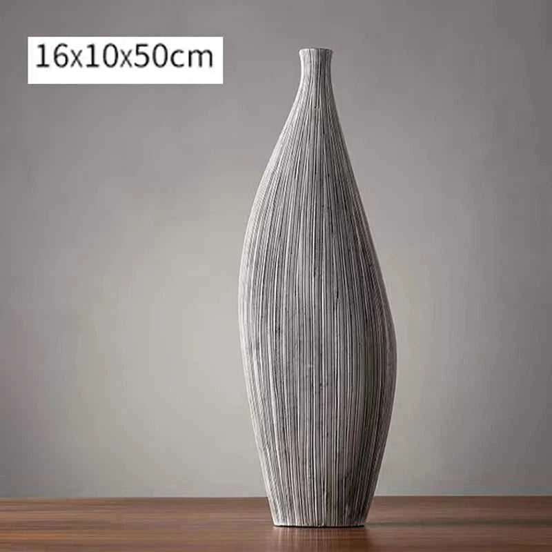 Kanso Zen Vase - Premium Ceramic Flower Vase for Living Room Decor 14:200002984#A decorative vase