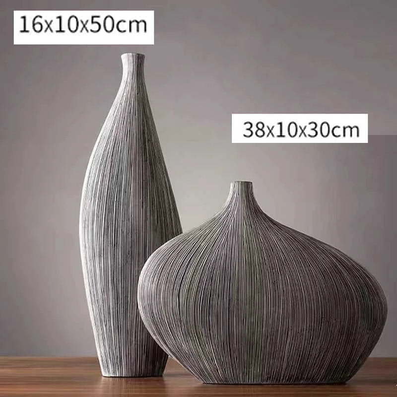 Kanso Zen Vase - Premium Ceramic Flower Vase for Living Room Decor 14:200002984#A decorative vase