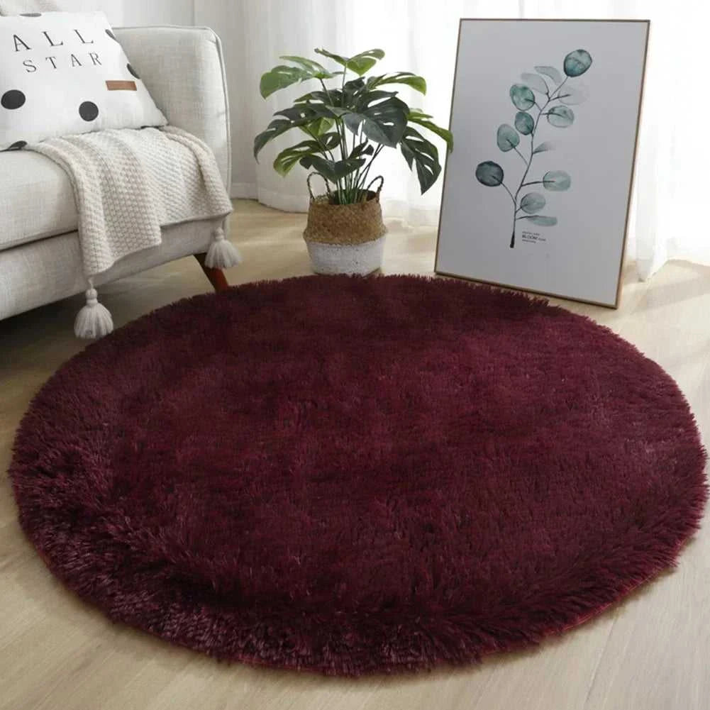 Kiddle Bubble Kiss Round Plush Rug 40cm - Soft Thick Pile Carpet 14:200002984#Purple 40cm;200007763:201336100 Rugs