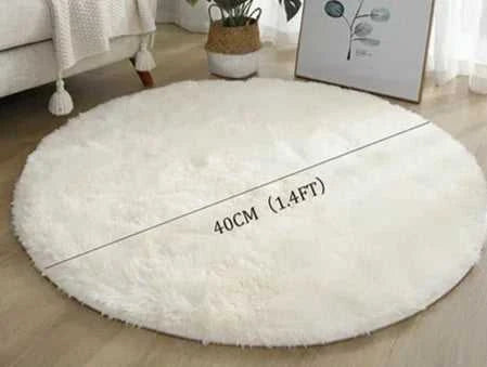 Kiddle Bubble Kiss Round Plush Rug 40cm - Soft Thick Pile Carpet 14:200002984#Purple 40cm;200007763:201336100 Rugs