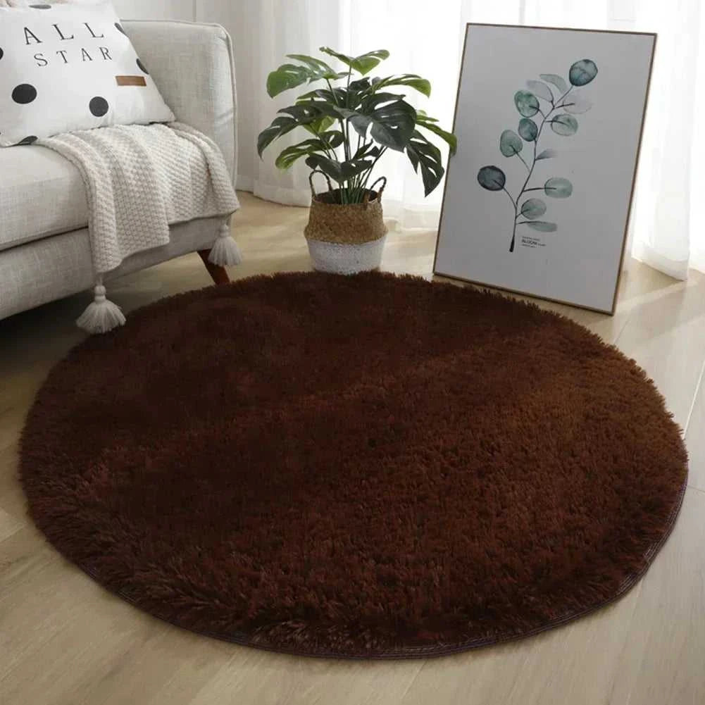 Kiddle Bubble Kiss Round Plush Rug 40cm - Soft Thick Pile Carpet 14:200002984#Purple 40cm;200007763:201336100 Rugs