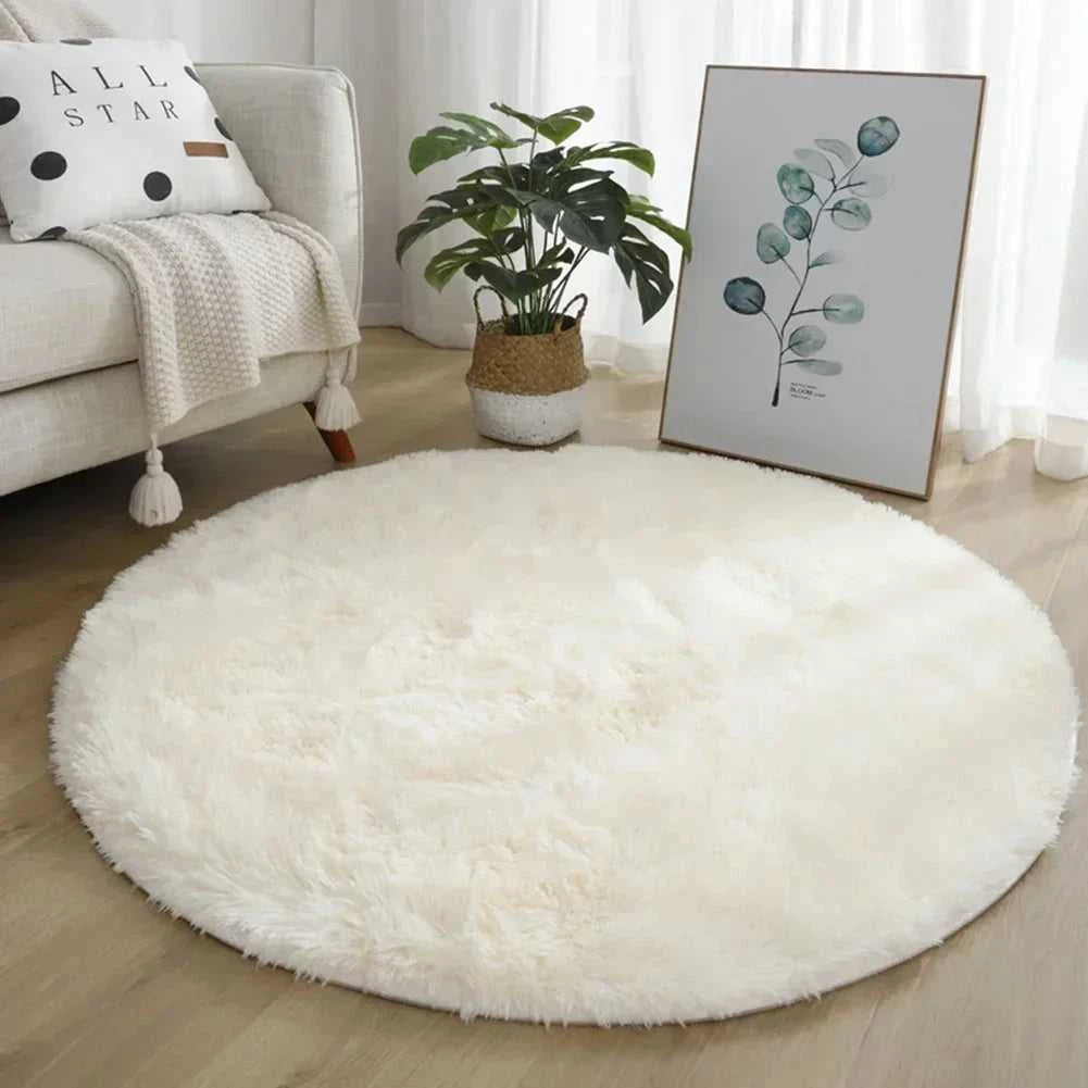 Kiddle Bubble Kiss Round Plush Rug 40cm - Soft Thick Pile Carpet 14:200002984#Purple 40cm;200007763:201336100 Rugs