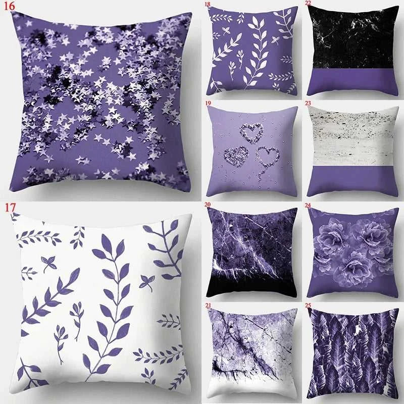 Purple Geometric Pillowcase Decorative Cushion Cover Home Sofa Decor Square throw pillow covers 45*45 pillowcases40x40cm 50x50 14:200004870#tnb-241218015650;5:201298985#50x50cm Cushion Covers