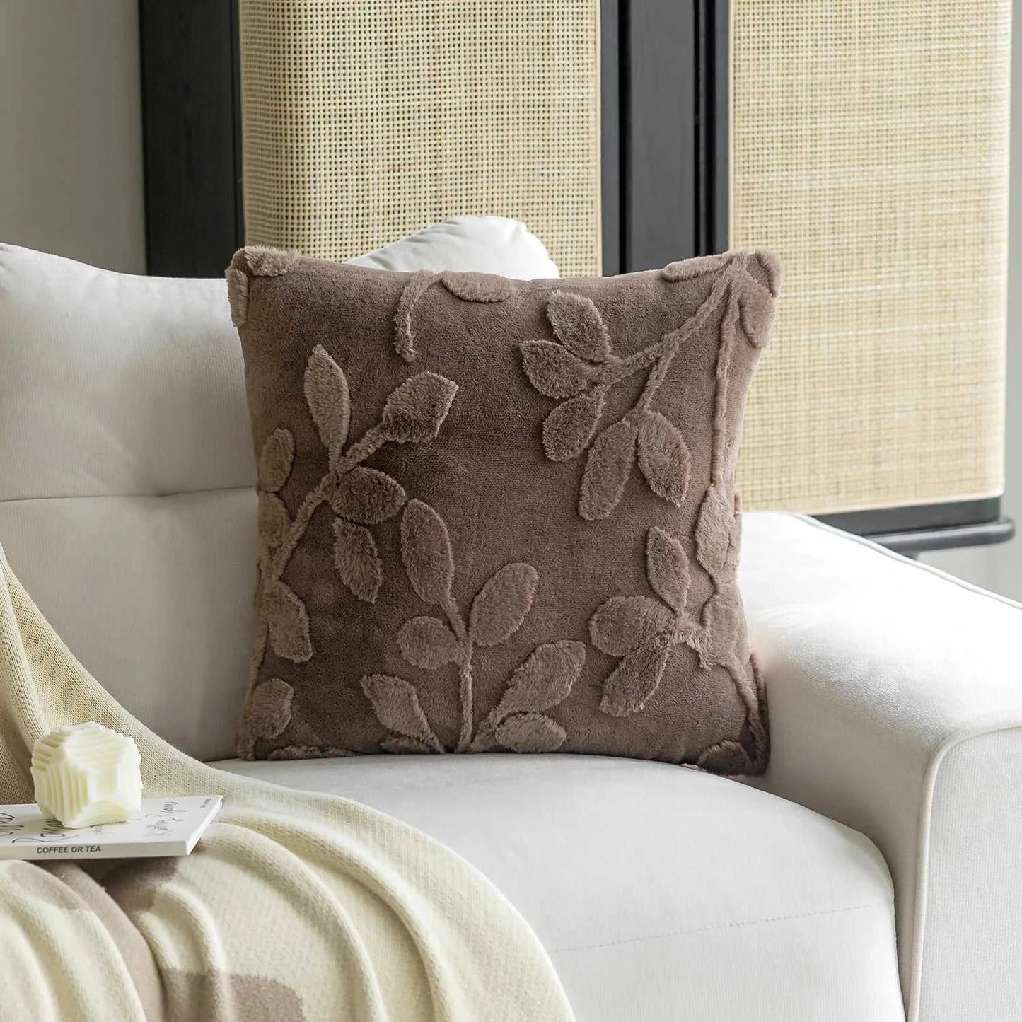 Mandee Jacquard Throw Pillow Cover - Plush Decorative Cushion Cover 14:175#Coffee;5:201298990#30x50cm Cushion Covers