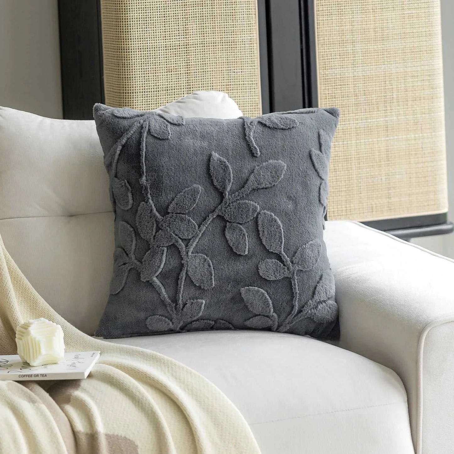 Mandee Jacquard Throw Pillow Cover - Plush Decorative Cushion Cover 14:175#Coffee;5:201298990#30x50cm Cushion Covers