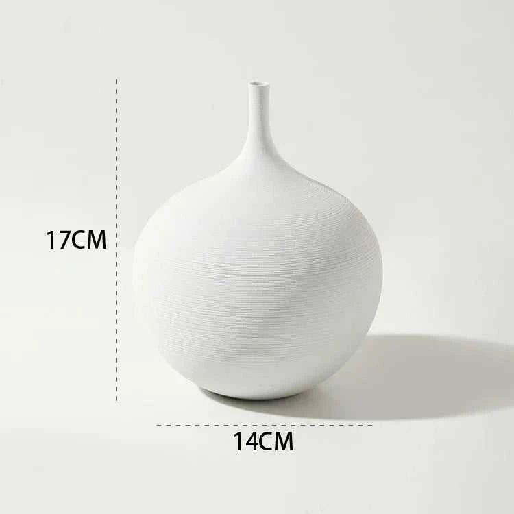 Mano Handmade Zen Ceramic Vase - Black & White Minimalist Art Decor 14:200006151#White A vase