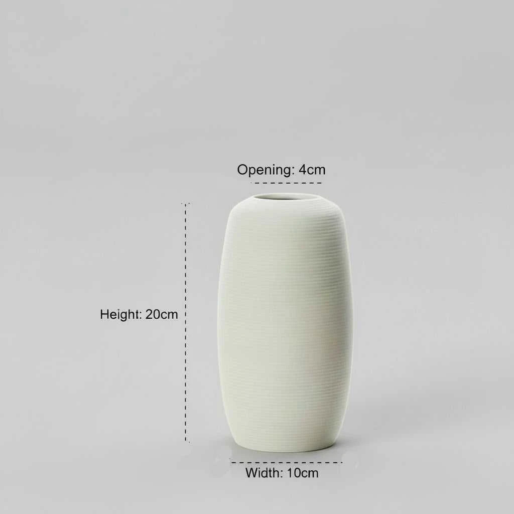 Mano Handmade Zen Ceramic Vase - Black & White Minimalist Art Decor 14:200006151#White A vase