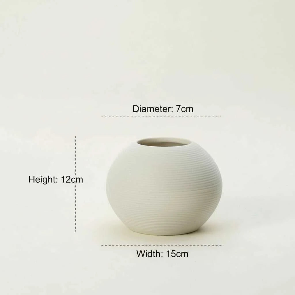 Mano Handmade Zen Ceramic Vase - Black & White Minimalist Art Decor 14:200006151#White A vase